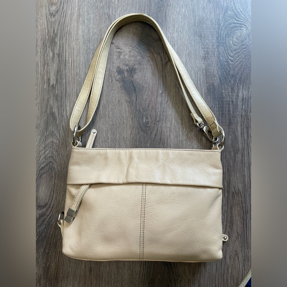 Tignanello Beige Leather Crossbody Bag